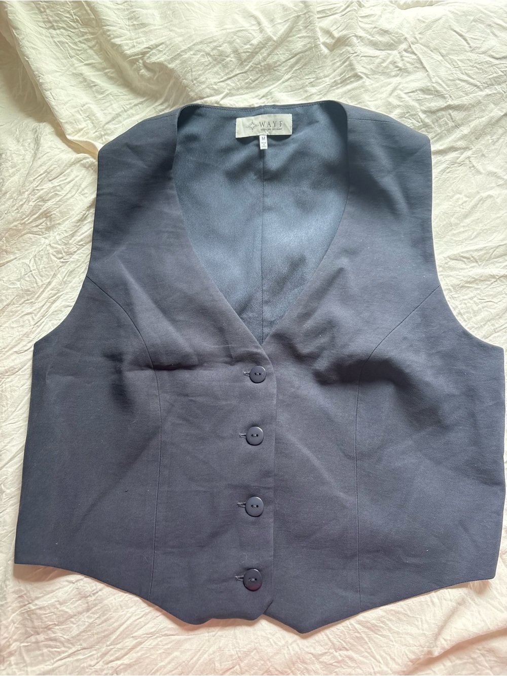 Wayf Blue Button-Front Vest
